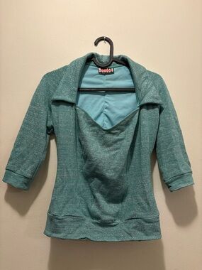 Pinup Couture Teal Minty Lurex Doris Top - RARE!